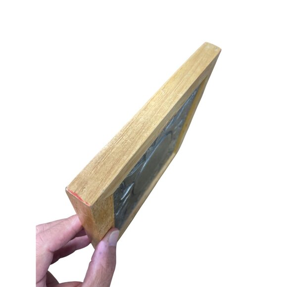 Decorative rubber Wood Framed silver metal sun design wall art decor 8x8x1 SKU 9 - Picture 2 of 11